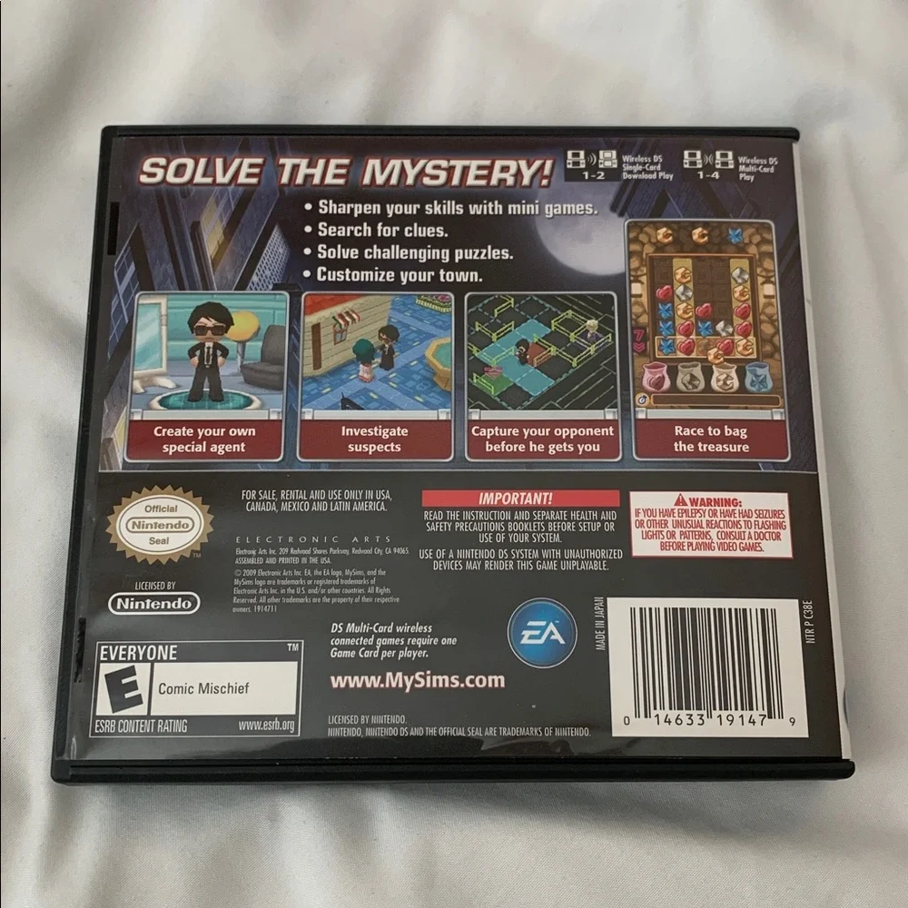 Nintendo DS My Sims Agents Video Game- TESTED